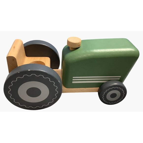 Hearth & Hand With Magnolia Wooden Toy Tractor Farm Green Tan - Picture 2 of 9